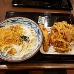 Marugame Seimen Higashiosaka Ten - とろろ醤油(大), 野菜かき揚げ, かしわ天