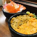 Seafood Dokoro Sakana Ya no Daidokoro Hon Ten - 海鮮丼、ウニの二色丼