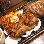 Ikinari Steak Tachikawa Kitaguchi Ten - トップリブステーキ(300g)＋TPビーフハンバーグ