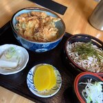 Totoya Fukkichi - かき揚げ丼そばセット７５０円