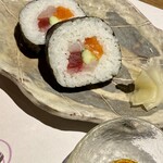 Japanese cuisine Kitanoji - 忙しかったのかねぇ、巻き物のネタに骨が入っていたのには驚いた！