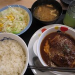 松屋 - ブラウンハンバーグ定食￥６００