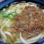 手打ちうどん 両国 - 肉うどんです。(2020年4月)