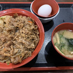 Sukiya Ion Tsuchiura Ten - 牛すき焼き丼(たまごセット)