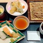 Suzu Noren Yokkaichi Ten - ざるそば握り寿司御膳1,280円（税別）