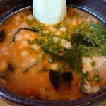 Yamaoka Ya Ooguchi Ten - 海老薫る濃厚あさり醤油つけ麺のつけ汁のアップ