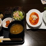 土間土間 - エビチリ&黒酢唐揚げ定食。