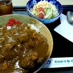 Tonkatsu Yagura - カツの頭の部分が辛うじて2cmくらい見える以外は全て水、いや、カレー没