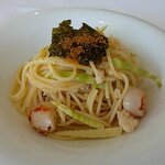 RISTORANTE UMIRIA - ホタテと姫タケノコとカラスミのスパゲッティ（2020.6-1）