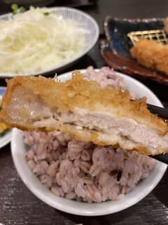 Tonkatsu Hamakatsu Hiroshima Yagi Ten - ロースかつ薄いけど肉の旨味はある。