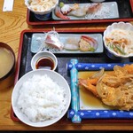 大衆割烹まつや - 海老フライ玉子かけ定食