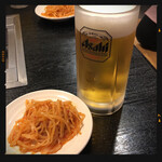 Yakiniku no Mise Yutaka - 生ビール＆お通し