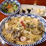 れすとらんハウス K・A - れすとらん ＨＯＵＳＥ Ｋ・Ａ ＠佐野 ランチ 魚介類ときのこのスパゲッティ ９８０円