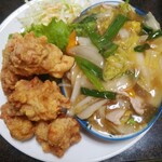 Horai - 日替り定食鶏唐揚・八宝菜