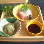 多恵 - ぜいたく膳の刺身前菜です！