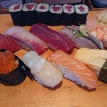 Tsukiji Tamazushi Kinshicho Terumina Ten - 本日の魚河岸にぎり。