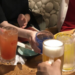 Okinawa Sosaku Izakaya Sushi Ryuki - オリオン生ビールで乾杯！