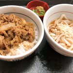 Naka U Tokaichiba Ten - 牛丼ミニ、冷やしはいからうどん 小