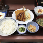 Ikoi Shokudo - アジフライ定食＋目玉焼き