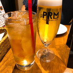 Pizzeria Romano e Marino - 烏龍茶と生ビール