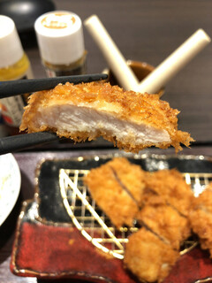 Tonkatsu Hamakatsu Hiroshima Yagi Ten - カツアップ。チト薄いか。