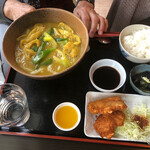 Ibuki - 今日のランチ　カレーうどんチキンカツ定食