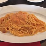 Trattoria Cipresso Tsuchiura Mushikake Ten - ‘牛飼風‘トマトソースのカルボナーラ