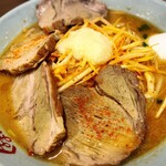 Kurumaya Ramen Mizusawa Ten - ネギ味噌チャーシュー1120円麺硬めニンニク増量。