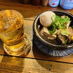 Yakitori Nishida Ba Kawagoe Nishiguchi Ten - 金宮梅割り&牛スジ煮込み