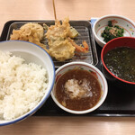 Ten-don Tempura Honpo San Ten Sakai Toyoda Ten - 豚×豚×豚天ぷら定食840円　大盛