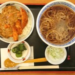 Yuzuru Hokusanjyuhachijo Ten - そば屋のカツカレー丼セット ¥728+税