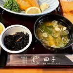 Iso Ryori no Tago - ひじきの煮物、味噌汁