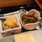 Sushi no Yamatome - 前菜3種盛(お通し)500円