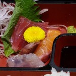 かもめ - 刺身はマグロ、ホタルイカ、サーモン、クラゲ⁉️