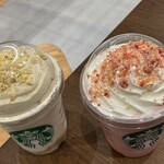 Starbucks Coffee Tsutaya Bokstore Aichi Togo Ten - ◆バナナアーモンドミルクフラペチーノ・さくら咲いたベリーフラペチーノ◆♪