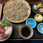 Hitachi Teuchi Soba Udon Uchida - もり＋本日のお刺身ミニ丼