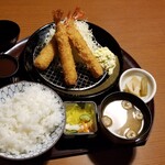 Iccho Kiryu Hirosawa Ten - 大盛りエビフライ定食