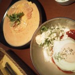 87cafe - エビのクリームオムライスとロコモコ丼