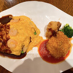 Grill Mantenboshi Azabu Juban Shinjuku Ten - 蟹クリームコロッケ
                        オムレツライス　デミグラス