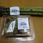 Nopporo Yasai Chokubaijo - 買って来たアスパラ360円税込&たらの芽250円税込です