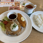 Cocos Tsuruoka Ten - おろしチキンステーキ&白身魚フライランチ690円