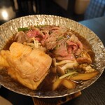 Sugatani Onsen - 四角いのが丁字麩。肉、少なくてもいい。