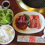 Yakiniku no Ie Marco Polo Marukoberupurazaten - 味カルビ＆味ロースセット肉大盛り