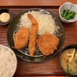 Gohan Dokoro Katsu An Yokkaichi Ooyachi Ten - 熟成ヒレとエビフライカニコロ定食