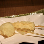 Tempura to Seafood Private rooms Izakaya Tenba Nishiki Honten - こたまねぎ天、ヤングコーン天