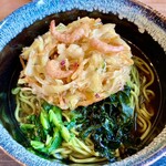 菜のはな - かき揚げ茶そば（冷）920円