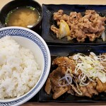 Yoshinoya Tsubame Sanjo Ten - 牛皿・カルビ定食　767円