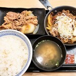 Yoshinoya Tsubame Sanjo Ten - 牛皿・牛焼肉定食　797円