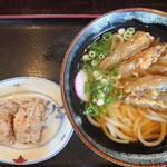 Tokubee Udon Miyaki Ten - ごぼう天うどん＆かしわおにぎり