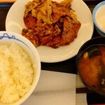 Matsuya Shizuoka Ikeda Ten - 回鍋肉定食 半熟玉子 690円